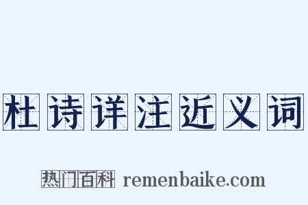 杜诗详注近义词是什么意思的图片